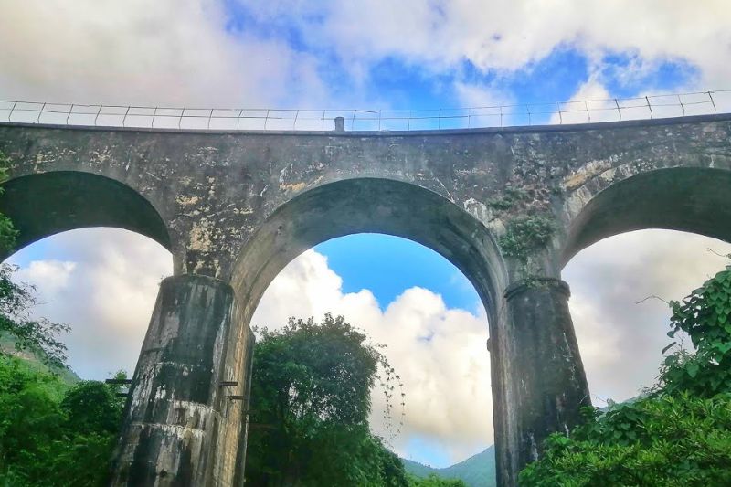 Beautiful Don Ca Arch Bridge Located at Foot of Hai Van Pass Beautiful Don Ca Arch Bridge Located at Foot of Hai Van Pass